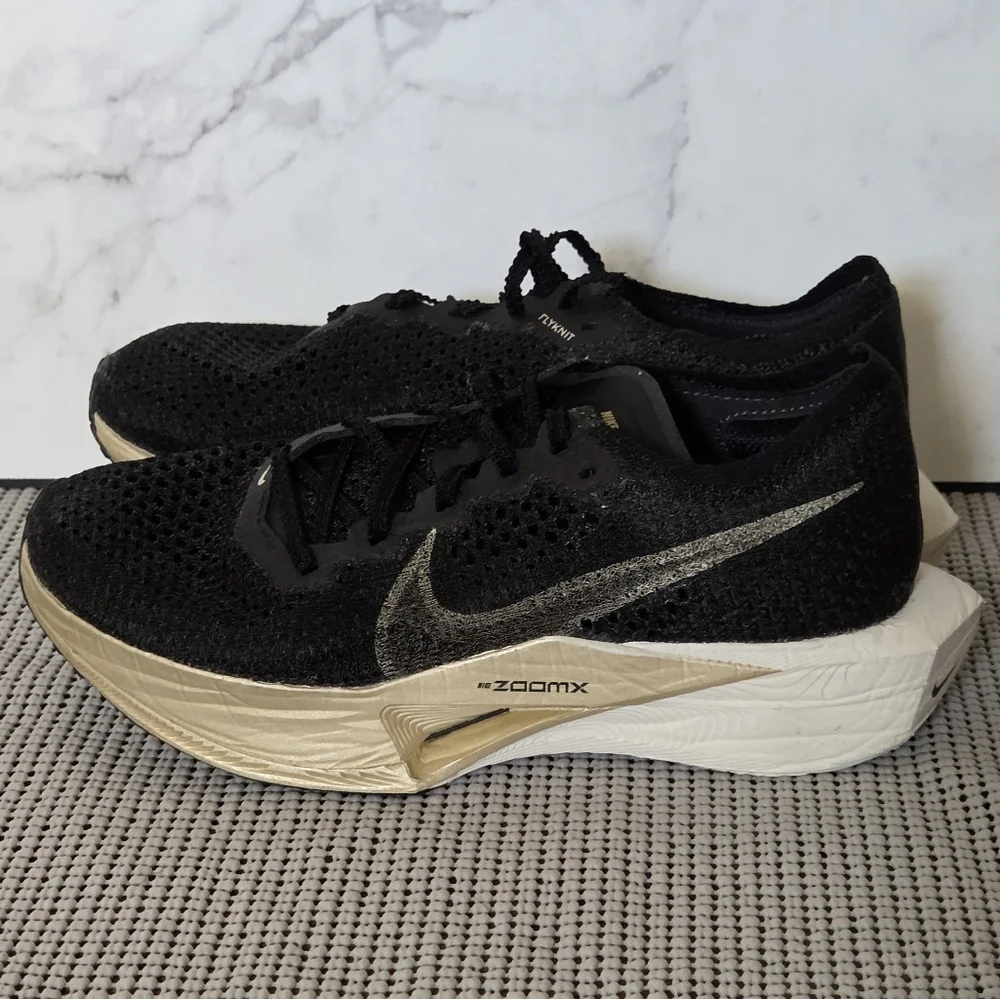 Nike Womens Vapor Fly 3 Road Racing Sneakers Shoes Black Gold 7 (DV4130-002)